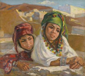 TEDESCHI marguerite 1879-1970,Jeunes Ouled Nails à Bou Saâda,1911,Christie's GB 2011-11-04