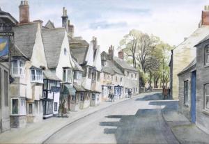 Teesdale Gladys Rees 1898-1985,View Down St Paul's Street, Stam,1983,Batemans Auctioneers & Valuers 2021-06-12