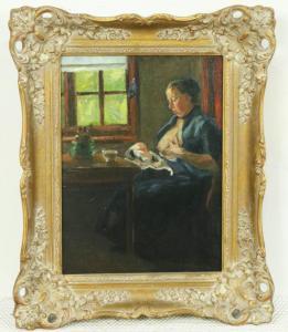 TEIXEIRA DE MATTOS Henri 1856-1908,Vrouw, welke een kind de borst geeft,Venduehuis NL 2017-12-20