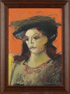 TEIXEIRA LOPES Manuel Gil 1936,Retrato de figura feminina,1988,Palacio do Correio Velho 2019-07-10