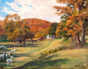 TELEKY Ralph 1890-1982,Autumn landscape with deers,1929,Nagyhazi galeria HU 2020-09-15