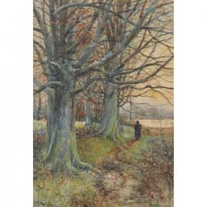 TELFER Henry Monteith 1878-1886,Woman walking on a country path,19th century,Dreweatts GB 2018-12-05