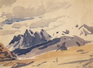 TELFNER Josef 1874-1948,Dolomiten,1914,Galerie Bassenge DE 2009-06-04