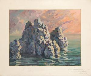 TELLEZ LORIGUILLO Santiago 1909-1972,Sunset among the rocks,1956,Subastas Segre ES 2024-02-06