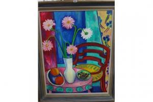 TEMPEST Mary 1900-1900,Gerberas with red chair,1990,Bellmans Fine Art Auctioneers GB 2015-08-05