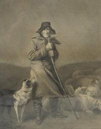 TEMPLE Ralph L,A shepherd leaning on his crook,1815,Serrell Philip GB 2015-09-17