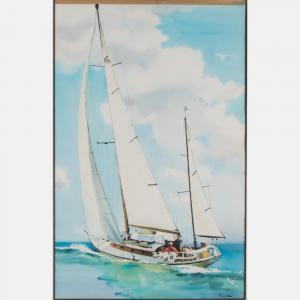TEMPLETON,Sailboat at Sea,20th Century,Gray's Auctioneers US 2018-08-08