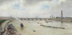 TEN CATE Siebe Johannes,A busy day on the Thames, before Waterloo bridge,1901,Christie's 2012-09-03