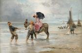 TEN KATE Johannes Marius 1859-1896,Promenade en âne sur la plage,Osenat FR 2007-11-18