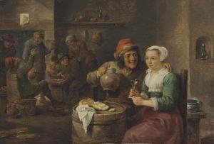TENIERS David II 1610-1690,A boor and a young woman drinking in a tavern,Christie's GB 2014-06-04