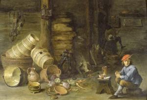 TENIERS David II 1610-1690,A young man filling a pipe in an interior,Christie's GB 2001-10-03