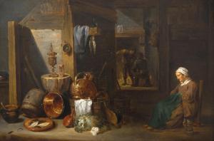TENIERS David II 1610-1690,An elderly woman in a barn,Palais Dorotheum AT 2024-04-24