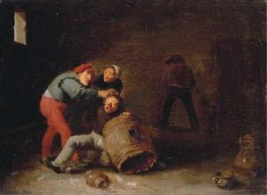 TENIERS David II 1610-1690,Boors brawling in a tavern,Christie's GB 2006-12-08