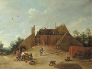 TENIERS David II 1610-1690,Peasants at work on a building site,Christie's GB 2001-03-20