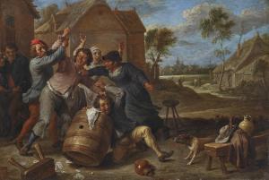 TENIERS David II 1610-1690,Peasants brawling before a tavern,Christie's GB 2024-01-31