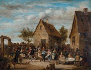 TENIERS David II 1610-1690,Réjouissances paysannes devant l'auberge,Tajan FR 2012-12-12