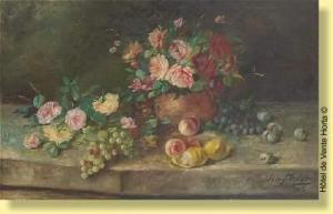 TENIERS Jenny 1900-1900,Composition aux roses et aux fruits,1905,Horta BE 2009-10-12
