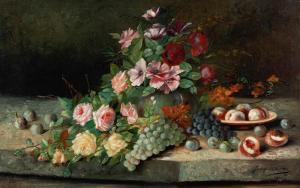 TENIERS Jenny 1900-1900,Stilleben mit Blumen und Früchten,1905,Zeller DE 2021-06-23