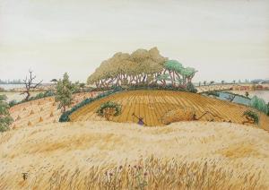 TENNENT ketchie 1888-1968,Harvest fields,1926,Keys GB 2019-04-26