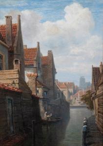 TENNER Eduard,Ansicht von Schlettstadt - Blick über einen Kanal ,Auktionshaus Dr. Fischer 2021-12-11
