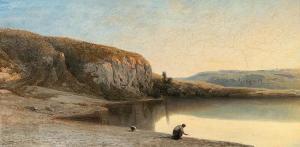 TENNER Eduard 1830-1901,Landscape with Wanderer,1880,Stahl DE 2014-05-10