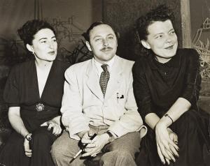 TENNESSEE Williams 1911-1983,Portrait of the playwright at a farewell party wi,1947,Swann Galleries 2022-08-18