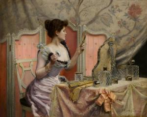 TENRE Henry Charles 1864-1926,Jeune femme à sa toilette,Sotheby's GB 2022-05-25