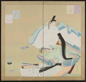 TENSEN Ogyu 1882-1947,Kindachi, byobu screen,Mainichi Auction JP 2022-07-29