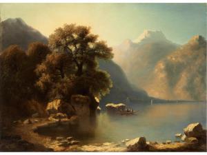 TEPPING Jean Marc Benjamin 1803-1871,SCHWEIZER BERGKULISSE MIT VIERWALDSTÄTTERSEE,Hampel 2020-12-03