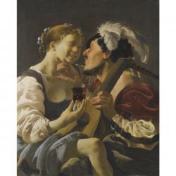 TER BRUGGHEN Hendrick 1588-1629,A LUTEPLAYER CAROUSING,Sotheby's GB 2010-07-07