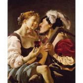 TER BRUGGHEN Hendrick,A LUTEPLAYER CAROUSING WITH A YOUNG WOMAN HOLDING ,1806,Sotheby's 2004-01-22