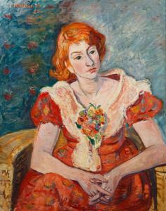 TERECHKOVITCH Constantin 1902-1978,Woman with a Bouquet,1929,Shapiro Auctions US 2024-01-27