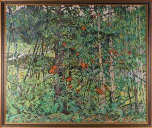 terentyev vladimir 1925,Trees in a landscape with bridge beyond,Dawson's Auctioneers GB 2022-11-24
