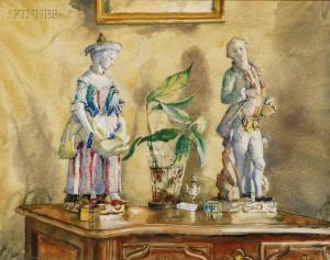 TERRELL Allen Townsend 1897-1986,Still Life with German Porcelain Figures,Skinner US 2009-03-06