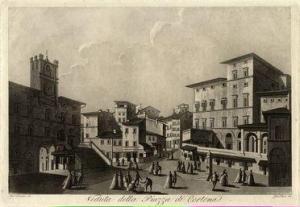 TERRENI Antonio 1700-1800,Veduta della piazza di Cortona,Gonnelli IT 2015-12-11