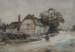TERRIS John 1865-1914,Two figures before a thatched cottage,Great Western GB 2023-02-01