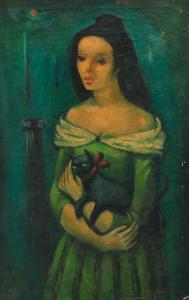 TERRY Wayne 1900-1900,Woman and Cat,1960,Treadway US 2004-05-23