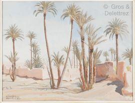 TESLAR Olek 1900-1952,Palmiers à Marrakech,1935,Gros-Delettrez FR 2021-06-28
