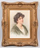 TESSARI Vittorio 1860-1947,Portrait of a Dark-haired Young Woman,Skinner US 2017-04-07
