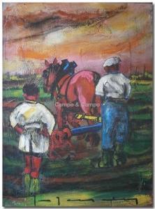 TESSELY Stefaan 1933,Paysan au cheval de labour,Campo & Campo BE 2017-09-02