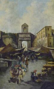 TESSITORE Fulvio 1870-1933,Mercato a Napoli,Meeting Art IT 2015-06-07