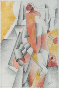 TESSON Georges 1900-1900,Composition cubiste,Subastas Bilbao XXI ES 2020-07-15