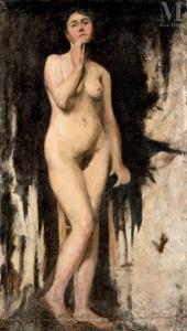 TESSON Louis 1820-1870,Femme nue pensive,1886,Millon & Associés FR 2023-02-03