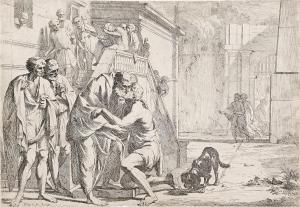 TESTA Pietro 1611-1650,Prodigal Son Wasting his Substance,1645,Swann Galleries US 2024-04-18