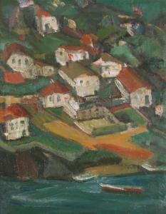 TESTER Jefferson 1900-1972,Houses along a river,O'Gallerie US 2019-04-01
