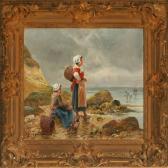 TESTIE P,Coastal scenery with women collecting bivalve,1900,Bruun Rasmussen DK 2009-10-26