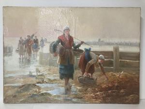 TESTU Pierre 1800-1900,Pêcheurs à pied,Adjug'art FR 2022-10-29