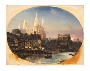 TETAR VAN ELVEN Pierre Henri Théod. 1828-1908,A View of Rouen,1858,Palais Dorotheum AT 2023-12-12