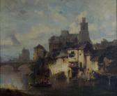 TETAR VAN ELVEN Pierre Henri Theodore 1828-1896,Flemish Canal Scene,Wright Marshall GB 2016-07-19