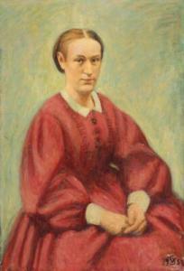 TETENS Vilhelm 1871-1957,Portrait of a woman,1953,Bruun Rasmussen DK 2021-09-27